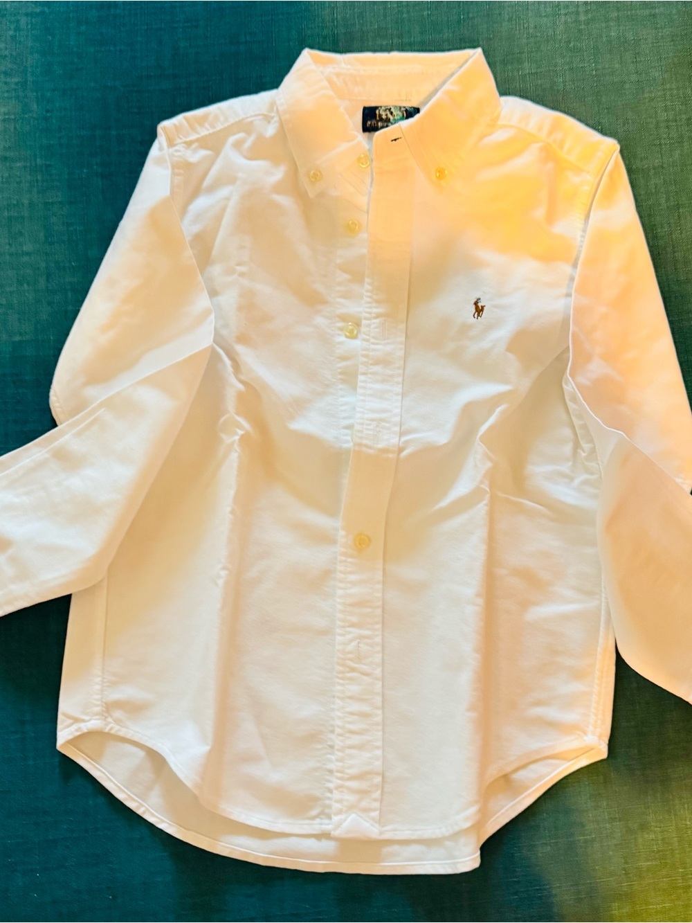 Ralph Lauren Cream Button-Up Shirt with Navy Label